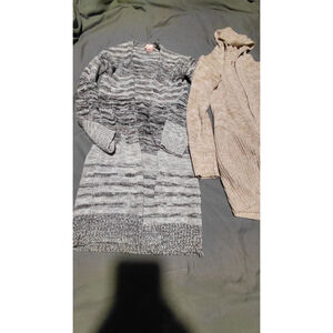Girls Pink Angel Cardigan, Size 16, Gray & Beige 2